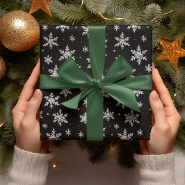 Elegant Silver Snowflake | Winter Holiday  ラッピングペーパー