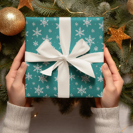 Elegant Silver Snowflake | Winter Holiday  ラッピングペーパー