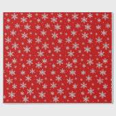 Elegant Silver Snowflake | Winter Holiday ラッピングペーパー (フラット)