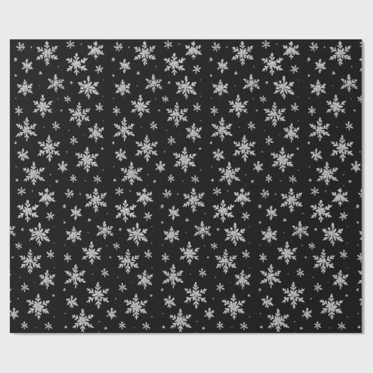 Elegant Silver Snowflake | Winter Holiday ラッピングペーパー (フラット)
