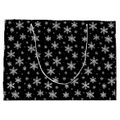 Elegant Silver Snowflake | Winter Holiday ラージペーパーバッグ (裏面)