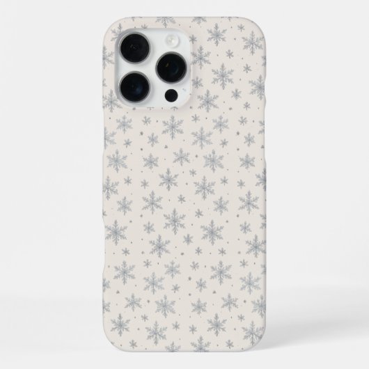 Elegant Silver Snowflake | Winter Holiday  iPhoneケース (裏面)