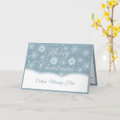 Elegant Silver Snowflakes Merry Christmas Quote カード (黄色い花)
