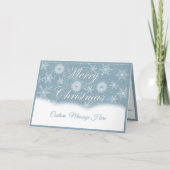 Elegant Silver Snowflakes Merry Christmas Quote カード (正面)