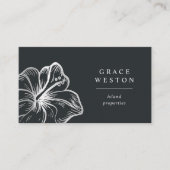 Elegant Silver Tropical Hibiscus Flower 名刺 (正面)