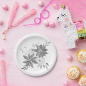 Elegant Silver Watercolor  ペーパープレート (パーティー)