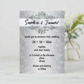 Elegant Silver Wedding Invitation – Custom card 招待状 (スタンド正面)
