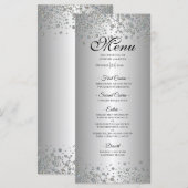 Elegant silver Wedding Menu メニュー (正面/裏面)