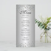 Elegant silver Wedding Menu メニュー (スタンド正面)