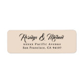 Elegant Simple Beige Return Address Labels ラベル (正面)