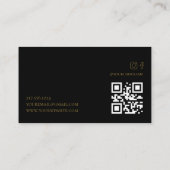 Elegant Simple Black Gold Accent Business Card 名刺 (裏面)