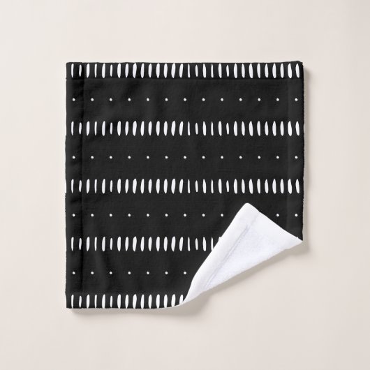 Elegant simple black &white abstract pattern バスタオルセット (ウォッシュタオル)