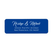 Elegant Simple Blue Return Address Labels ラベル (正面)