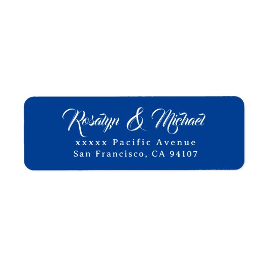 Elegant Simple Blue Return Address Labels ラベル (正面)