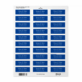 Elegant Simple Blue Return Address Labels ラベル (フルシート)