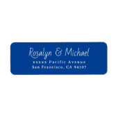 Elegant Simple Blue Return Address Labels ラベル (正面)