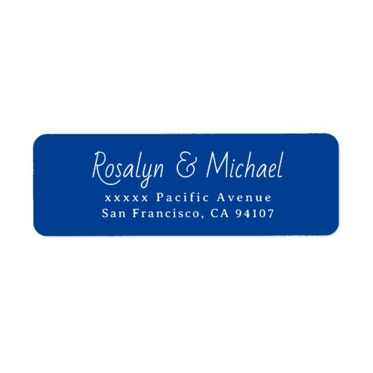 Elegant Simple Blue Return Address Labels ラベル (正面)