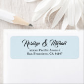 Elegant Simple Blue Return Address Labels ラベル (インサイチュ)