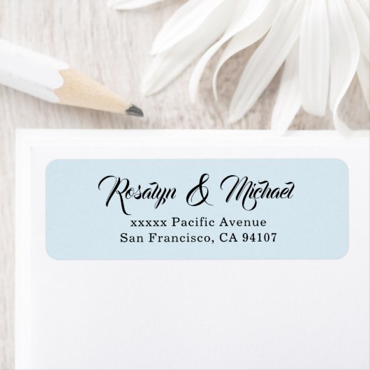 Elegant Simple Blue Return Address Labels ラベル (インサイチュ)