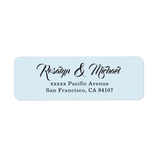 Elegant Simple Blue Return Address Labels ラベル (正面)