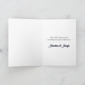 Elegant Simple Blue Roses Love is in Bloom Wedding サンキューカード (内部)