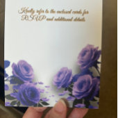 Elegant Simple Blue Roses Love is in Bloom Wedding 招待状