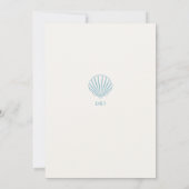 Elegant Simple Blue Seashell Wedding invitation 招待状 (裏面)