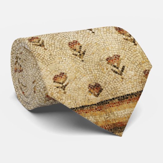 ELEGANT SIMPLE BYZANTINE MOSAIC FLOWERS Antique  ネクタイ (ロール)