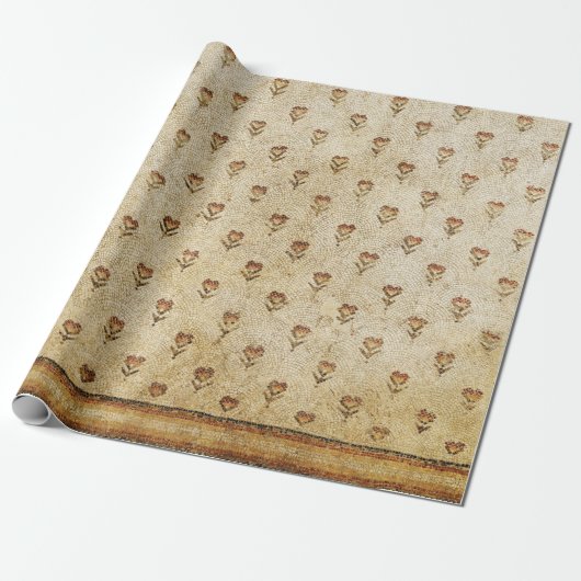 ELEGANT SIMPLE BYZANTINE MOSAIC FLOWERS Antique ラッピングペーパー (アンロールド)