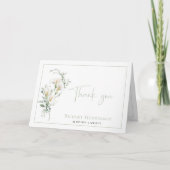 Elegant Simple Calla Lily Eucalyptus Sympathy サンキューカード (正面)