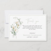 Elegant Simple Calla Lily Eucalyptus Sympathy サンキューカード (正面)