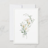 Elegant Simple Calla Lily Eucalyptus Sympathy サンキューカード (裏面)