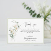 Elegant Simple Calla Lily Eucalyptus Sympathy サンキューカード (スタンド正面)