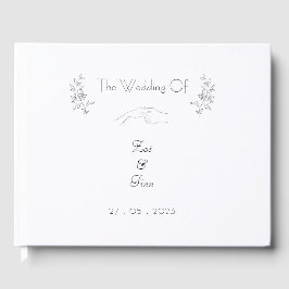 Elegant Simple Chic Black & White Illustrations  ゲストブック