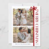 Elegant Simple Christmas Photo Collage  シーズンカード (正面)