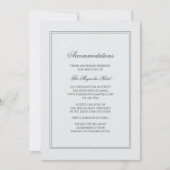 Elegant Simple Classic White Wedding Accommodation 招待状 (正面)