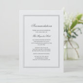 Elegant Simple Classic White Wedding Accommodation 招待状 (スタンド正面)