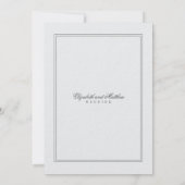 Elegant Simple Classic White Wedding Accommodation 招待状 (裏面)