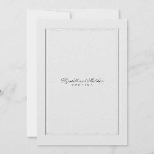 Elegant Simple Classic White Wedding Accommodation 招待状 (裏面)