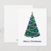 Elegant Simple Contemporary Blue Christmas Balls シーズンカード (正面/裏面)
