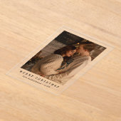 Elegant Simple Couple Photo Christmas Card アクリル招待状 (レイダウン)