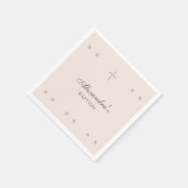 Elegant Simple Cross Christening Christian Baptism スタンダードカクテルナプキン (角)