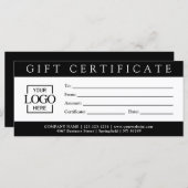 Elegant Simple Custom Business Gift Certificate  (正面/裏面)