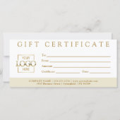 Elegant Simple Custom Business Gift Certificate (正面)