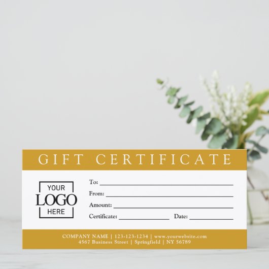 Elegant Simple Custom Business Gift Certificate wi (スタンド正面)