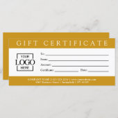 Elegant Simple Custom Business Gift Certificate wi (正面/裏面)