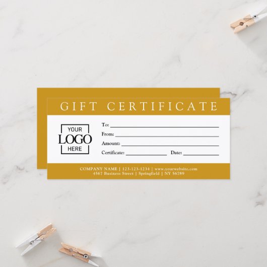 Elegant Simple Custom Business Gift Certificate wi (正面/裏面インサイチュ)
