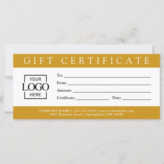 Elegant Simple Custom Business Gift Certificate wi (正面)