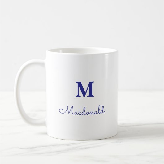 Elegant Simple Custom Monogram  コーヒーマグカップ (左)
