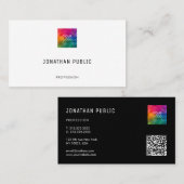 Elegant Simple Custom Template QR Code Logo Modern 名刺 (正面/裏面)
